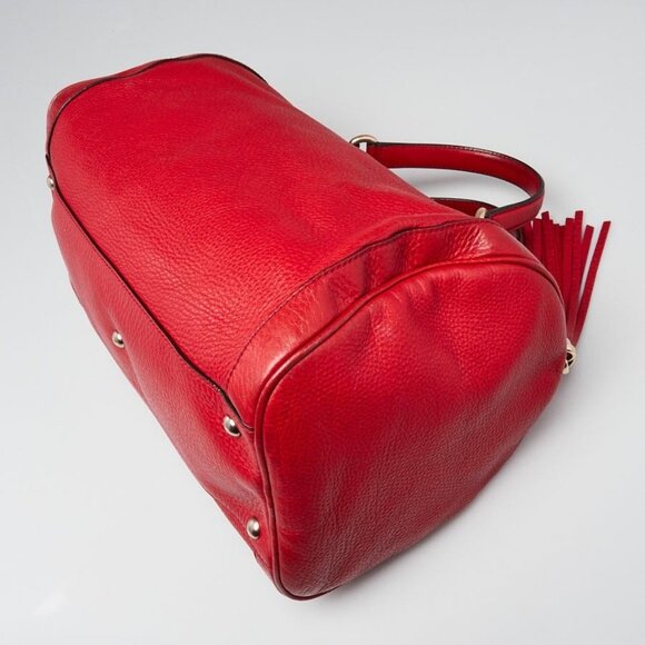 Gucci Red Pebbled Leather Soho Boston Bag - Picture 3 of 12